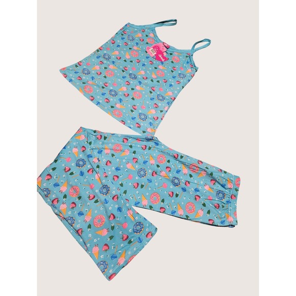 Blue Donut Strawberry Ice Cream Pajama Set Womens Size M/S - Picture 5 of 7